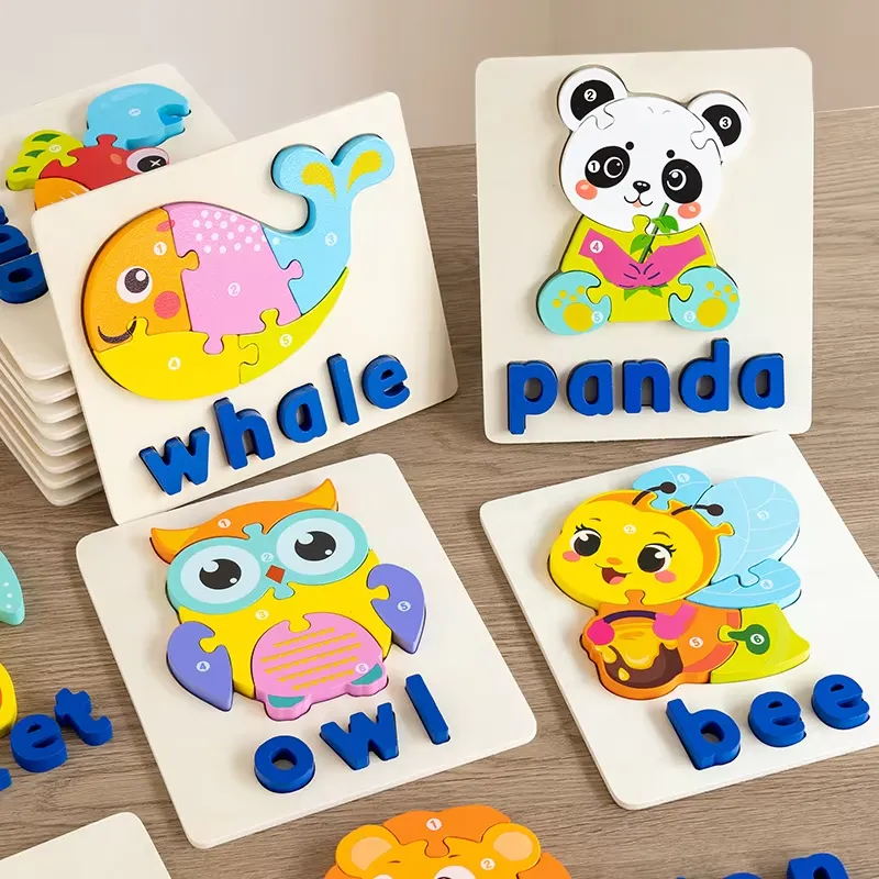 Kids Education Board - 3D Animal Traffic Puzzle Spelling Alphabet