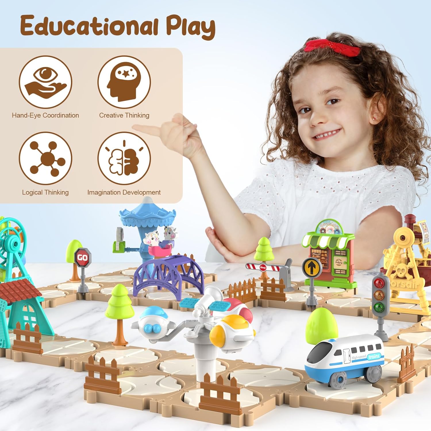 DIY Puzzle Track Car Set Assem - Kids Education Board ulasan dan harga