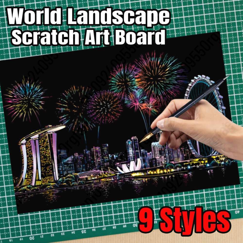 Magic Rainbow Color Scratch Ar - Kids Education Board ulasan dan harga