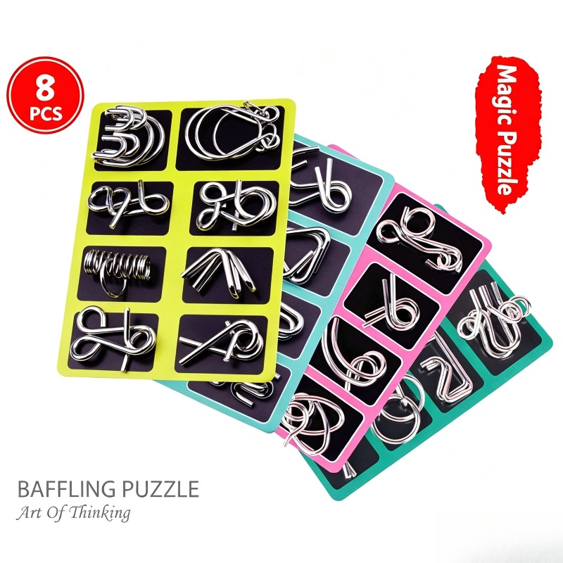 8 Pieces Metal Puzzle Set Clas - Kids Education Board ulasan dan harga