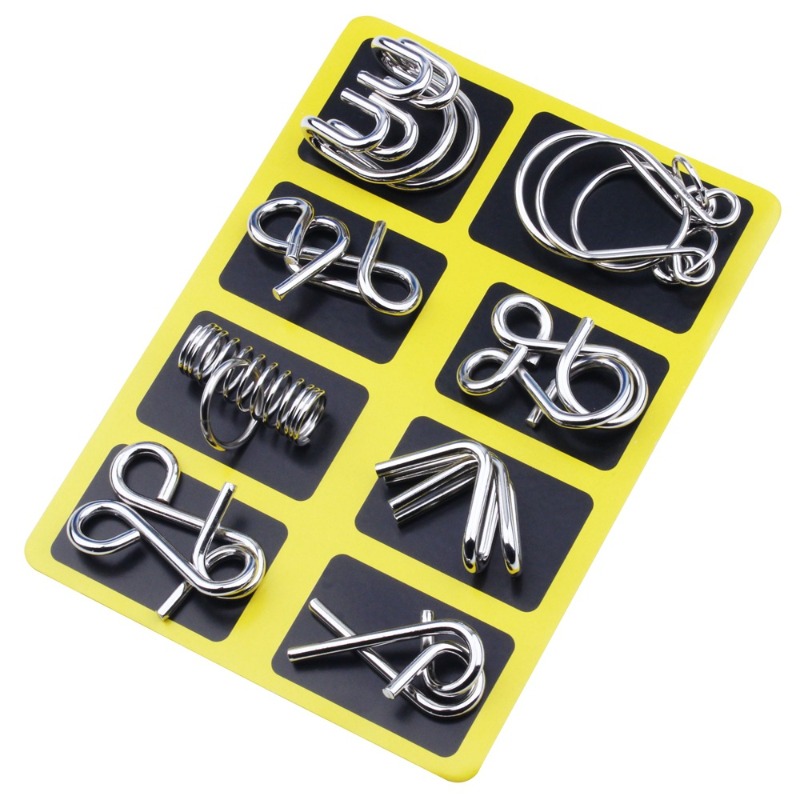 8 Pieces Metal Puzzle Set Clas - Kids Education Board ulasan dan harga