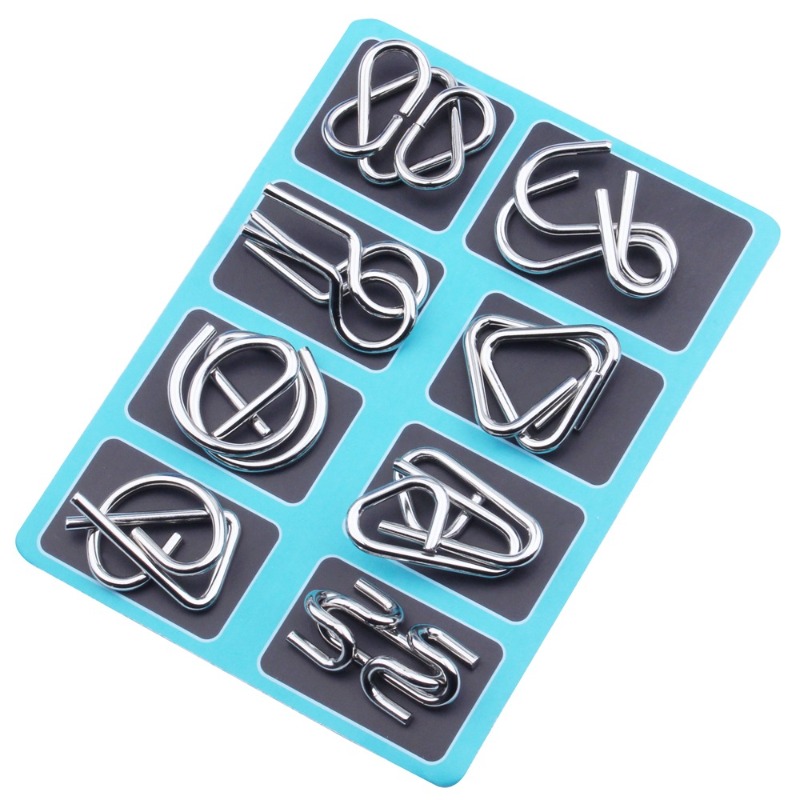 8 Pieces Metal Puzzle Set Clas - Kids Education Board ulasan dan harga