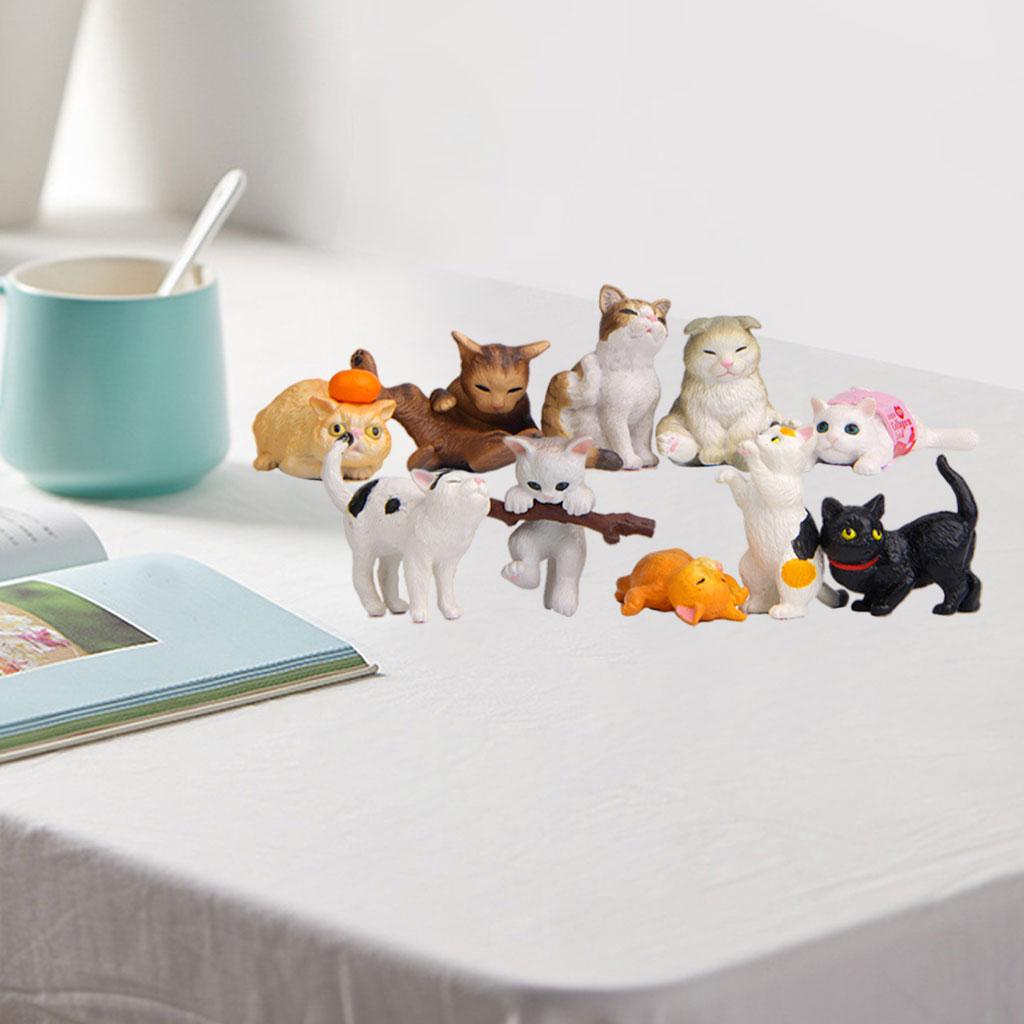 10 PCS PVC Cat Figures Statues - Kids Education Learn Tv ulasan dan harga