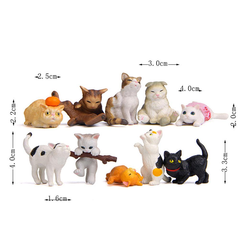 10 PCS PVC Cat Figures Statues - Kids Education Learn Tv ulasan dan harga