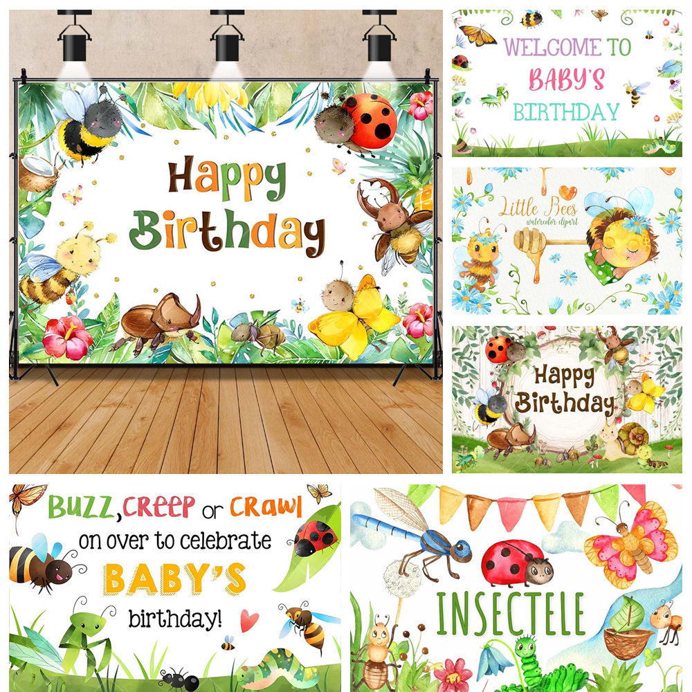 Cartoon Insect Party Early Edu - Background For Kids Education ulasan dan harga