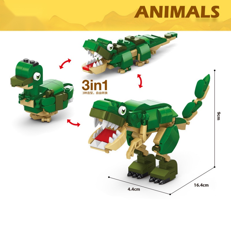 Animal Building Blocks Dinosau - Kangaroo Kids Education ulasan dan harga