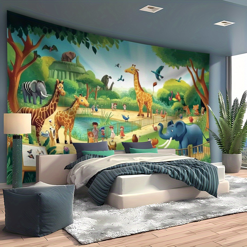 1pc Cartoon Zoo Animals Giraff - Background For Kids Education ulasan dan harga